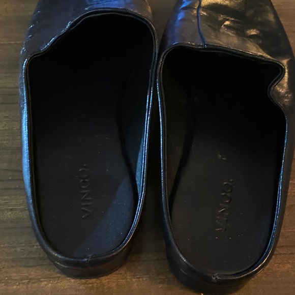 Vince women’s  Black Leather Slip-On Loafers - Picture 5 of 6
